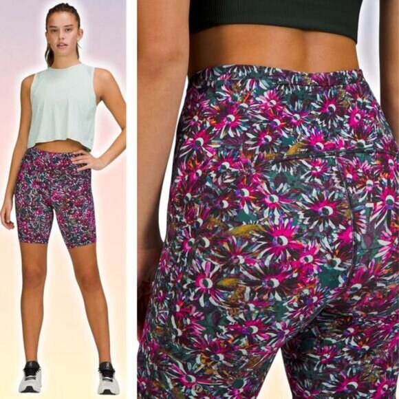 LULULEMON Swift Speed High-Rise Short 8" Size 2 Floral Electric Multi - Picture 1 of 8